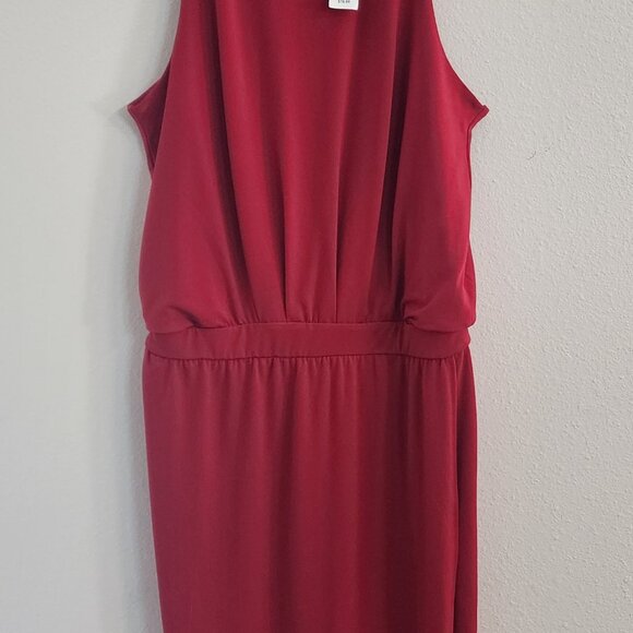 Banana Republic Sleeveless Red Dress with drop waist - size Large - Picture 1 of 5
